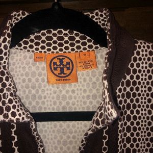 Tori Burch Tunic, size 10, brown and cream colored